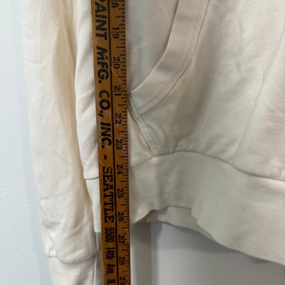 Wanakome Women's Etta Split Neck Sweatshirt Pullover V Neck Stretch Cream Large - Picture 5 of 7